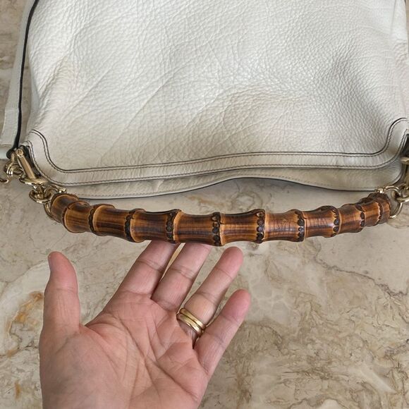 Authentic Gucci Diana XL Leather Bag Bamboo Handle & Leather Shoulder Strap - Picture 12 of 15